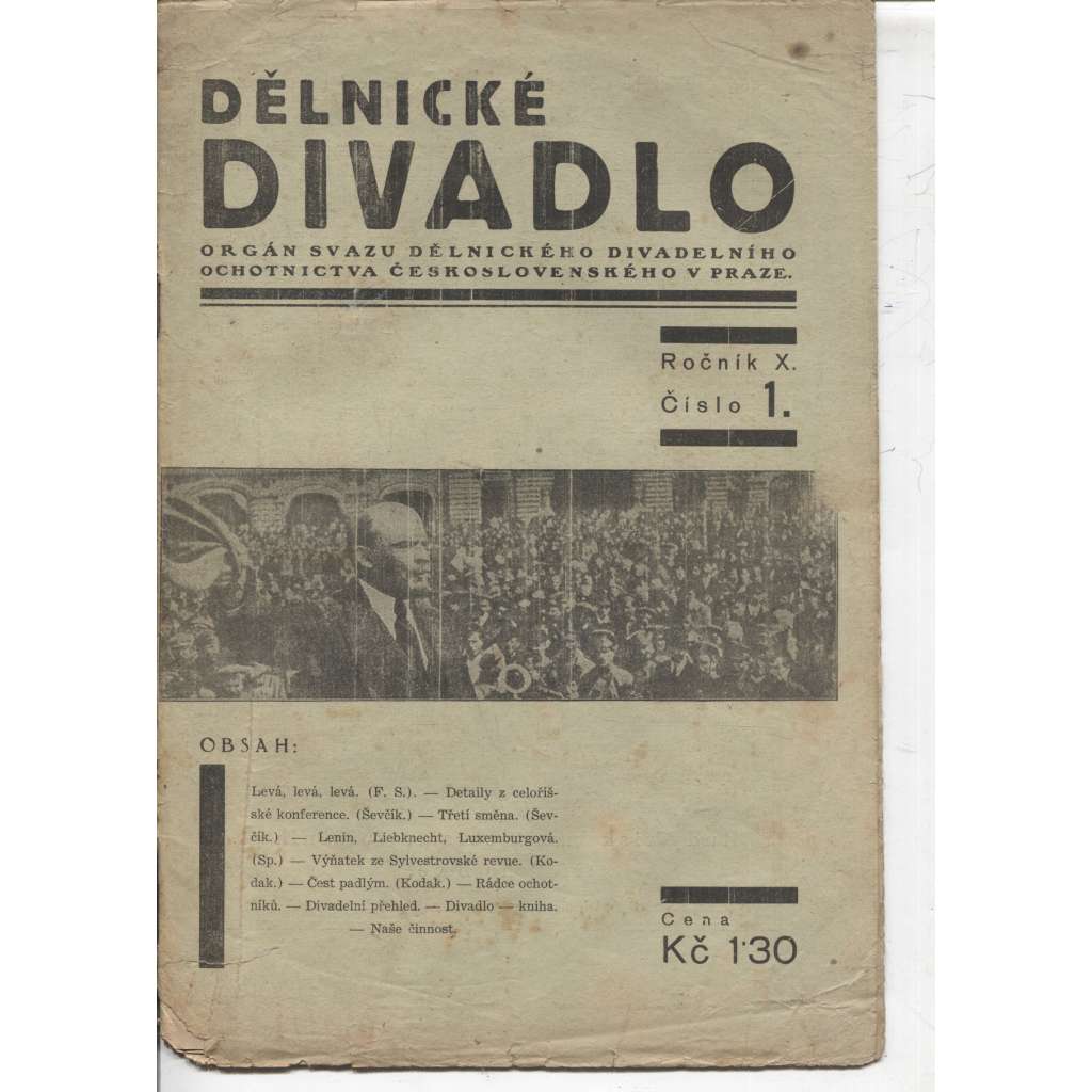 Dělnické divadlo, ročník X., číslo 1/1930