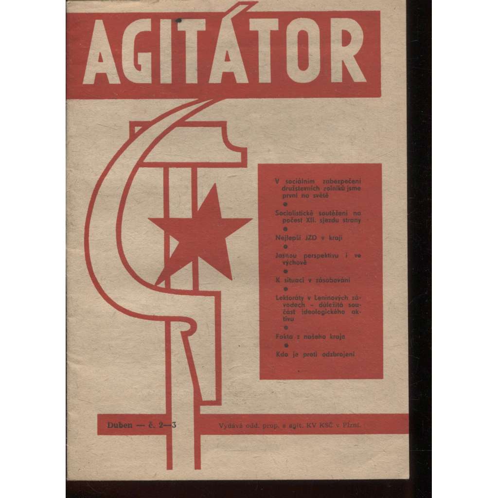 Agitátor, číslo 2-3 (staré noviny, časopis, komunistická literatura)