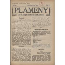 Plameny, ročník I., číslo 1-12/1908-1909 (List sloužící osvětě a vzdělání lidu)