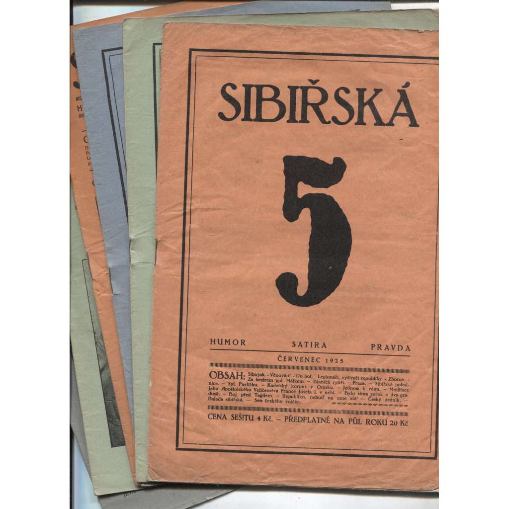 Sibiřská 5, ročník I., číslo 1-6/1925 (časopis, legie, humor, satira)