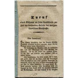 Zuruf eines Böhmen an seine Landsleute zur Zeit der drohenden Gefahr der morgenländischen Brechruhr [1831; cholera; epidemie; úplavice; prevence]