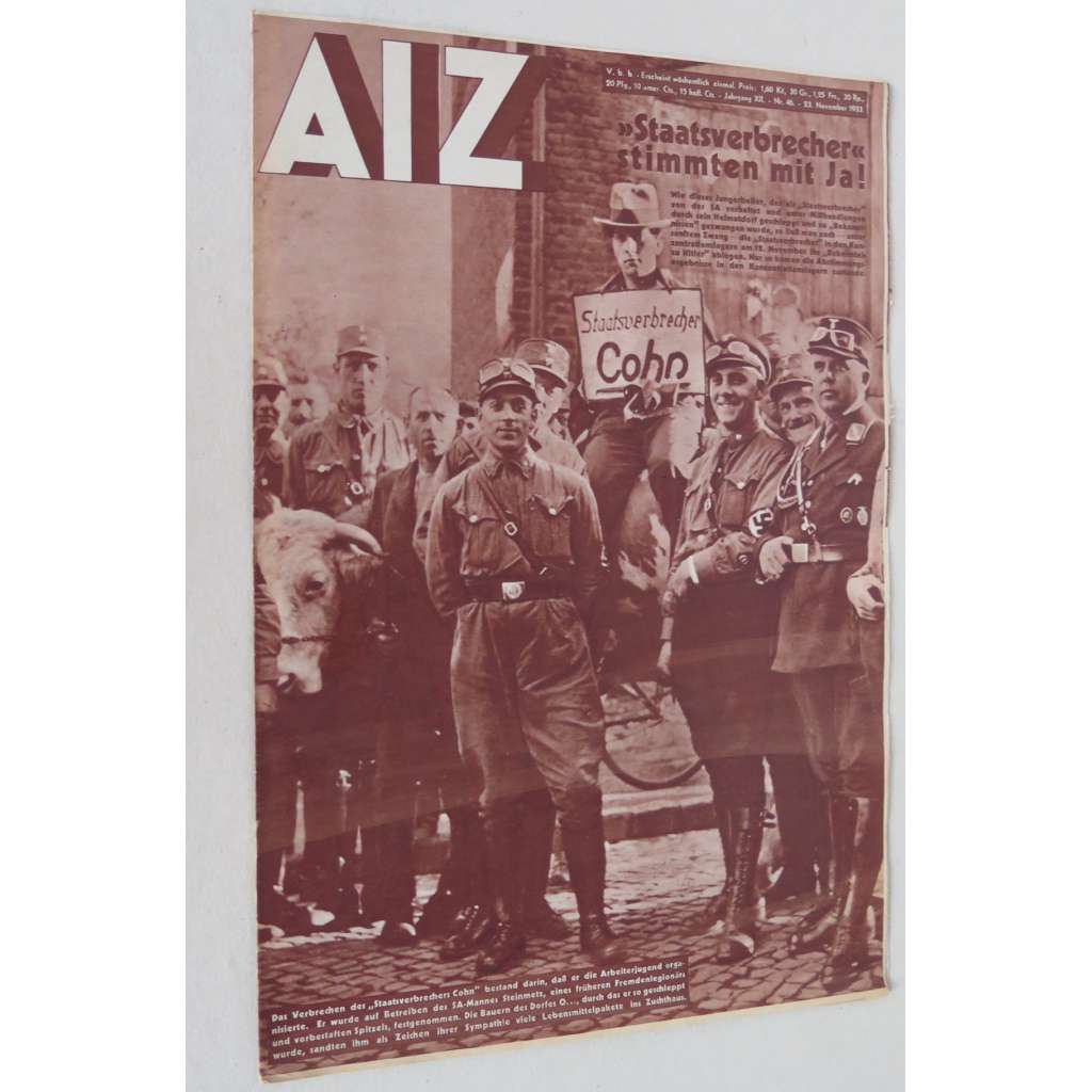 AIZ [Arbeiter-Illustrierte-Zeitung; A-I-Z], roč. 12, 1933, č. 46 [časopis; fotografie; nacismus; antifašismus]