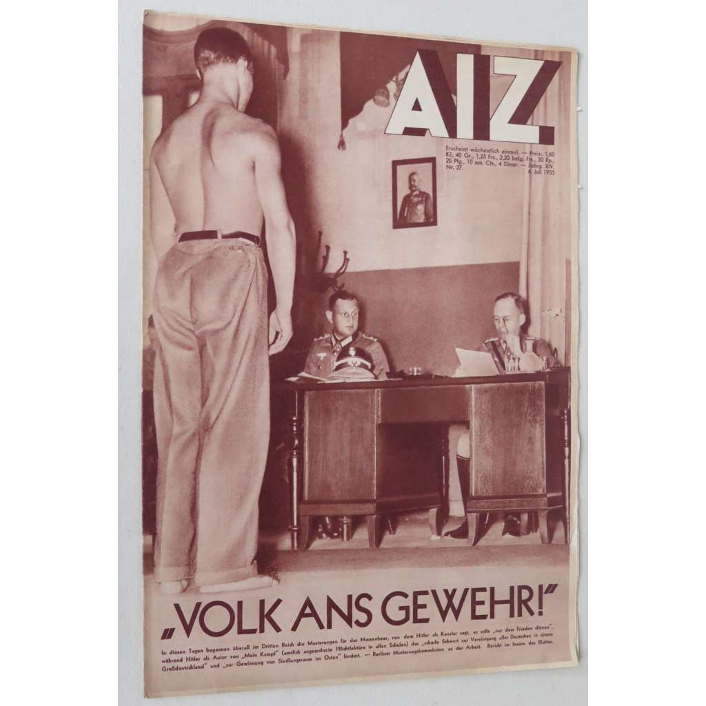 AIZ [Arbeiter-Illustrierte-Zeitung; A-I-Z], roč. 14, 1935, č. 27 [časopis; fotografie; nacismus; antifašismus]