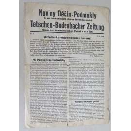 Tetschen-Bodenbacher Zeitung = Noviny Děčín-Podmokly, č. 2, 13. 5. 1945 [KSČ; staré noviny; Sudety]