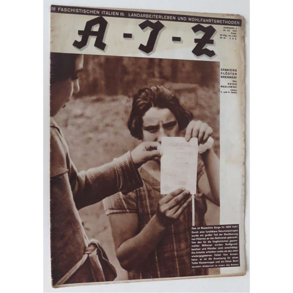 A-I-Z [Arbeiter-Illustrierte-Zeitung; AIZ], roč. 10, 1931, č. 22 [časopis; fotografie; komunismus]