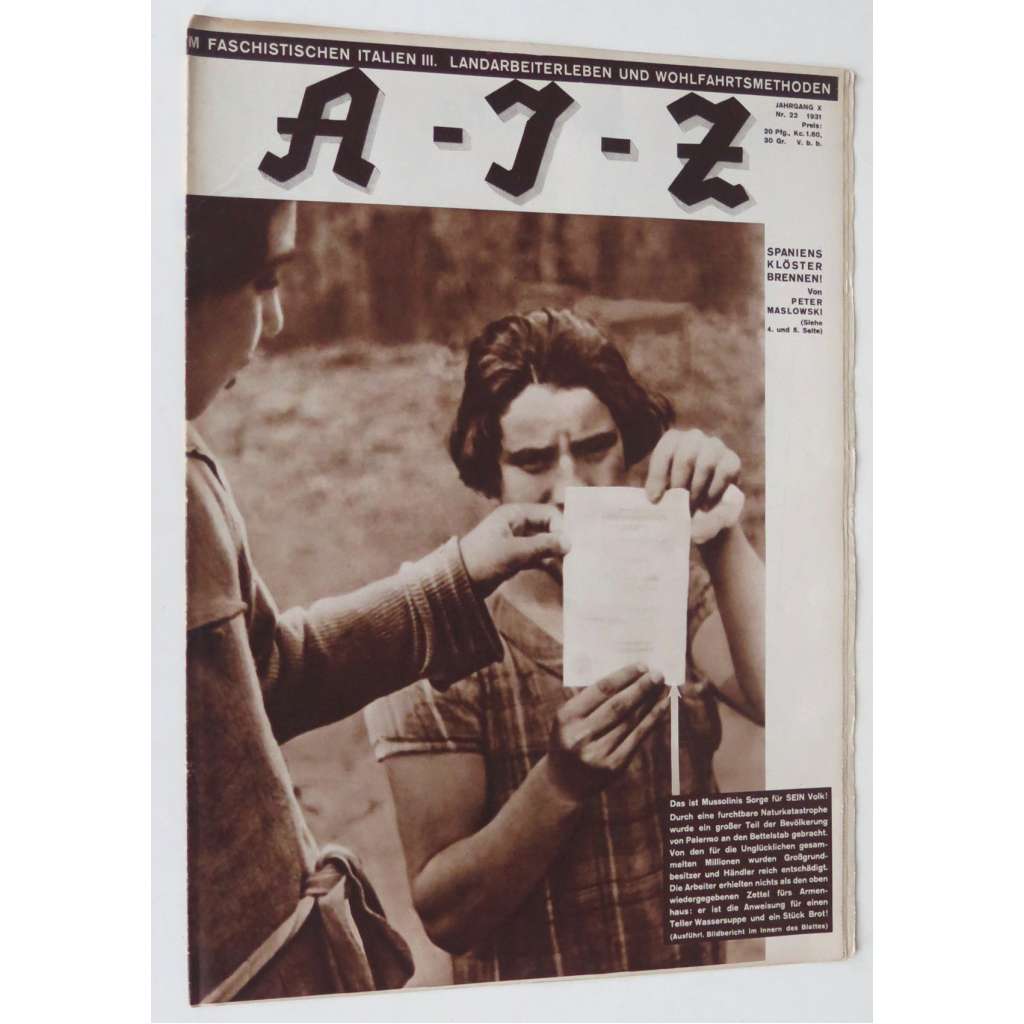 A-I-Z [Arbeiter-Illustrierte-Zeitung; AIZ], roč. 10, 1931, č. 22 [časopis; fotografie; komunismus]