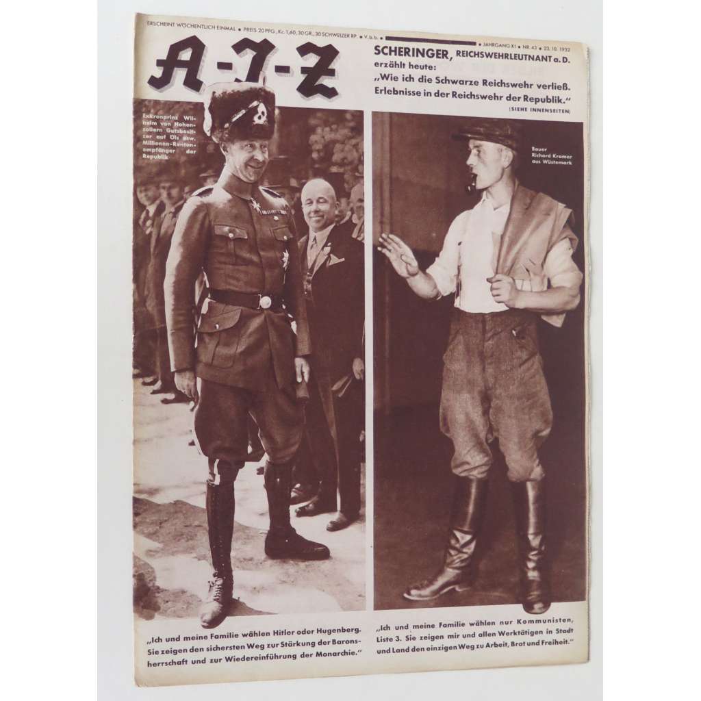 A-I-Z [Arbeiter-Illustrierte-Zeitung; AIZ], roč. 11, 1932, č. 43 [časopis; fotografie; komunismus]