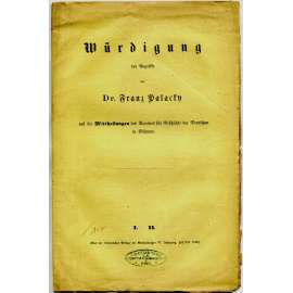 Würdigung der Angriffe des Dr. Franz Palacky [Němci; Češi; František Palacký; Obrana husitství; husité; historie]