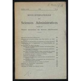 Revue Internationale des Sciences Administratives; 1950, sezième année; No 2	[časopis, administrativa, státní správa]