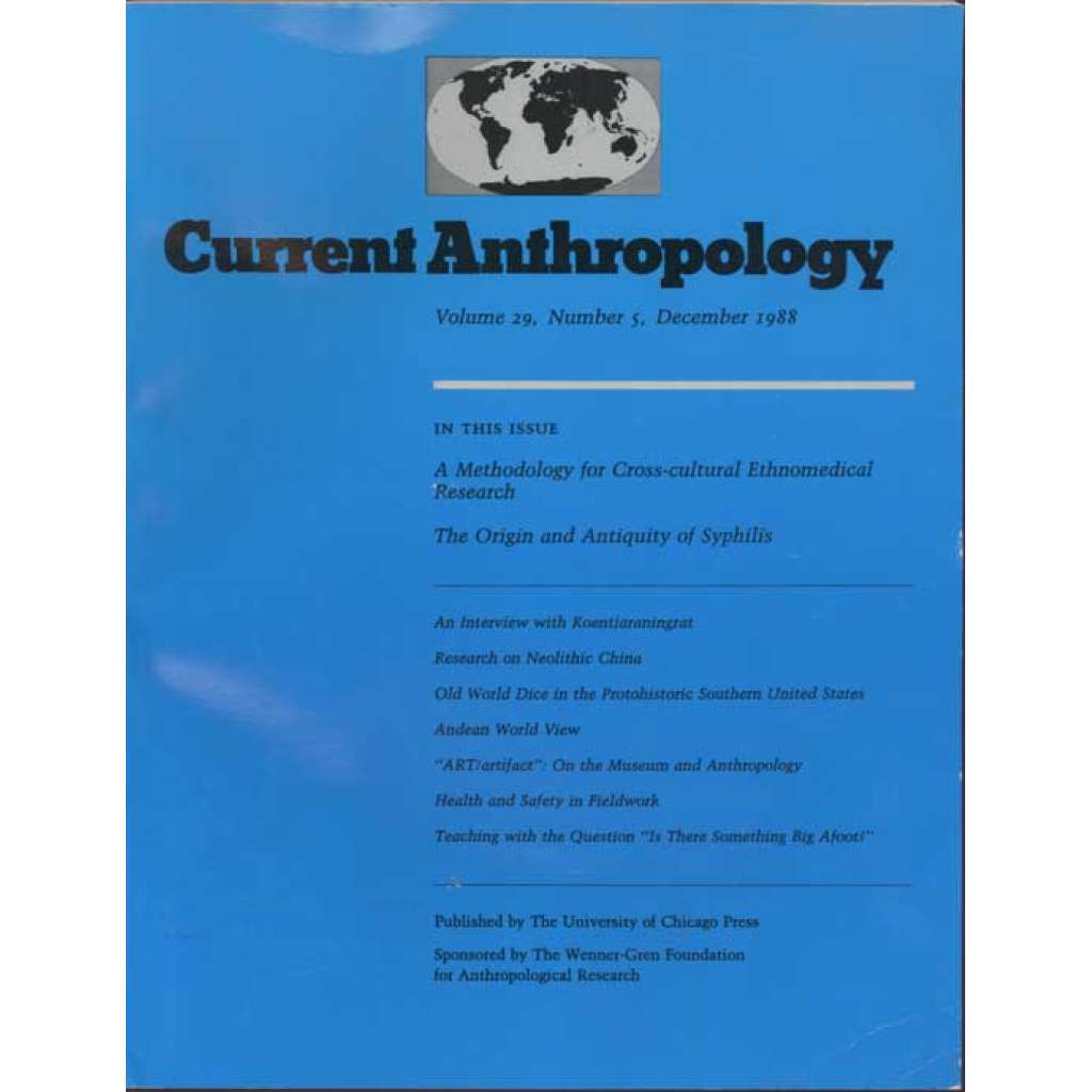 Current Anthropology; Volume 29, Number 5, December 1988 [etnografie, antropologie, časopis]