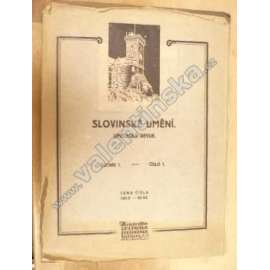 Slovinské umění, ročník I., číslo 1. Umělecká revue (Slovinsko, malířství, mj. Ivan Franke, Richard Jakopič, Fran Tratnik, Ivan Vavpotič)