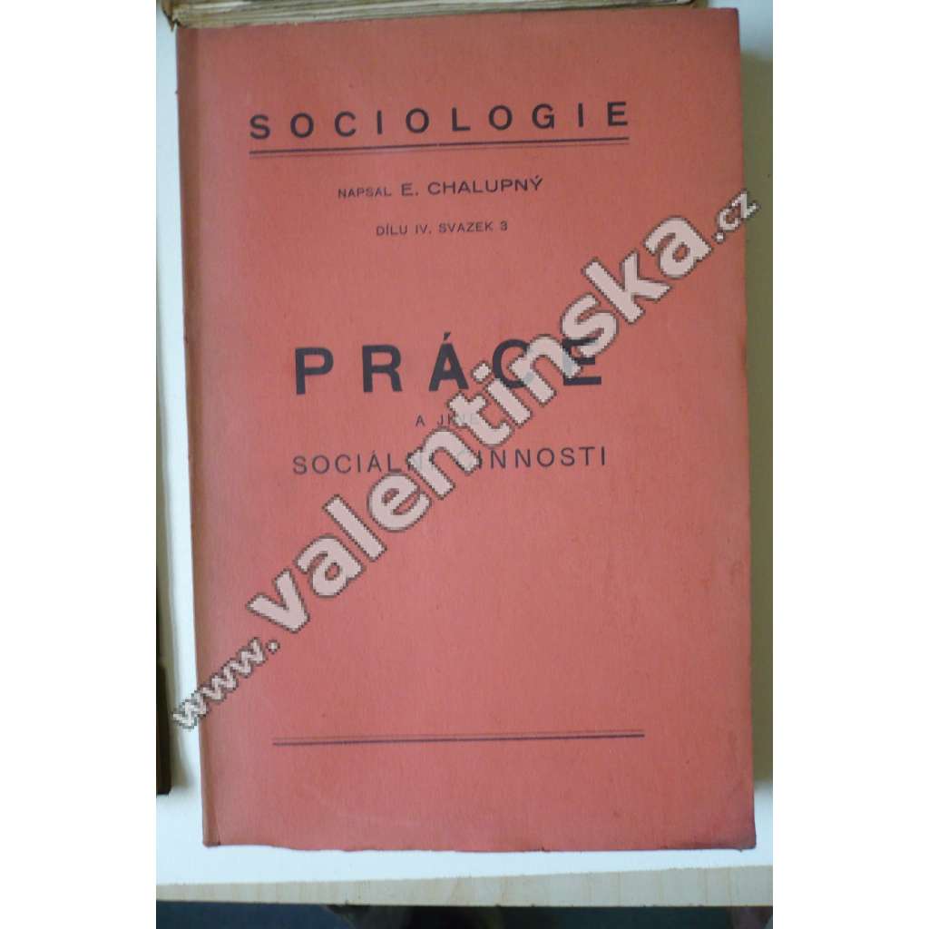 Sociologie IV, 3 - Sociální činnosti - práce