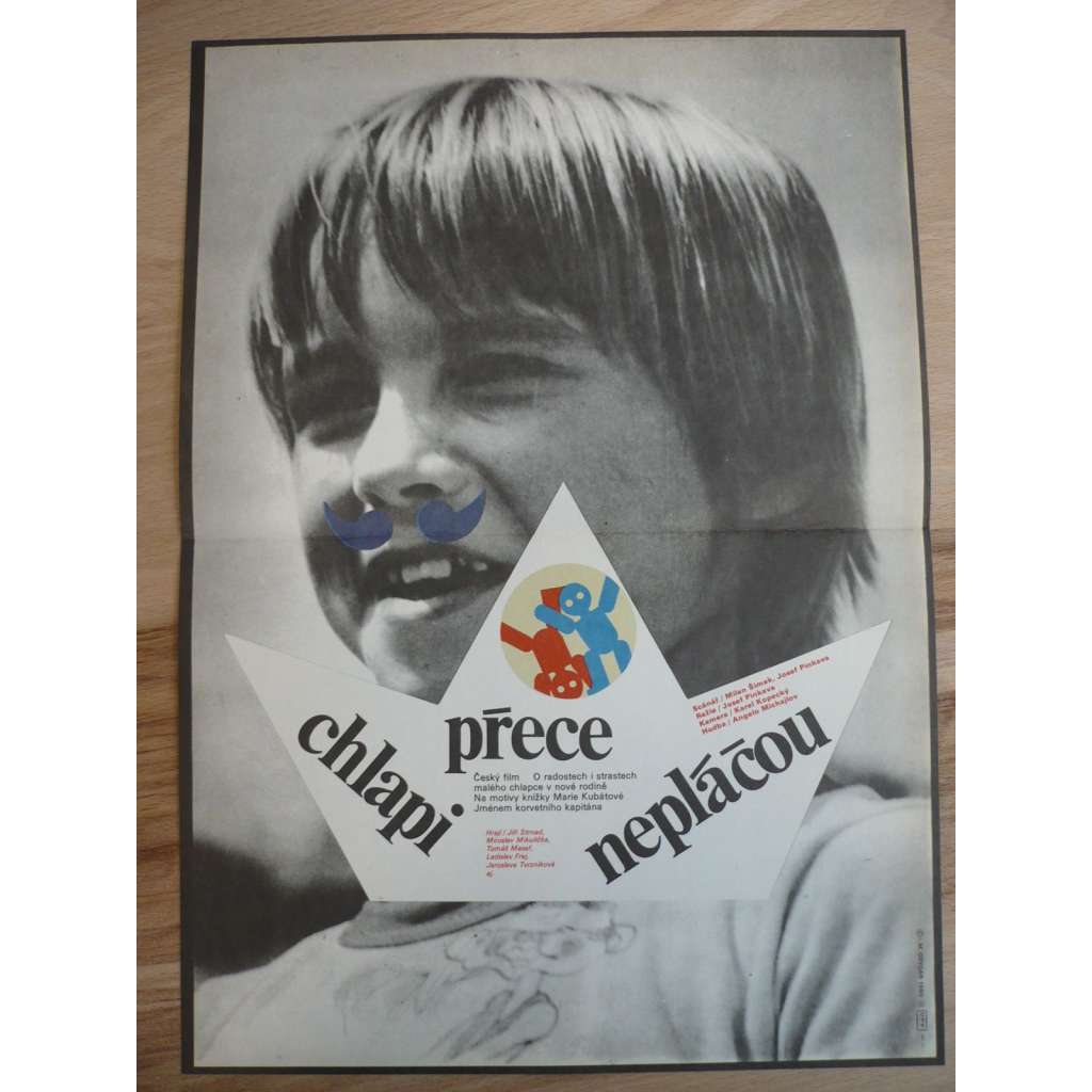 Chlapi přece nepláčou (filmový plakát, film ČSSR 1979, režie Josef Pinkava, Hrají: Jiří Strnad, Jaroslava Tvrzníková, Ladislav Frej)