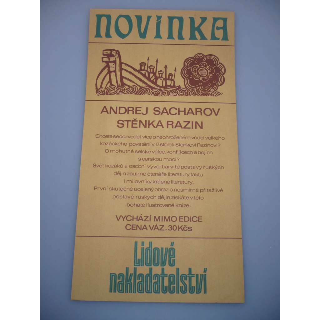 Reklamní plakát - Andrej Sacharov - Stěnka Razin