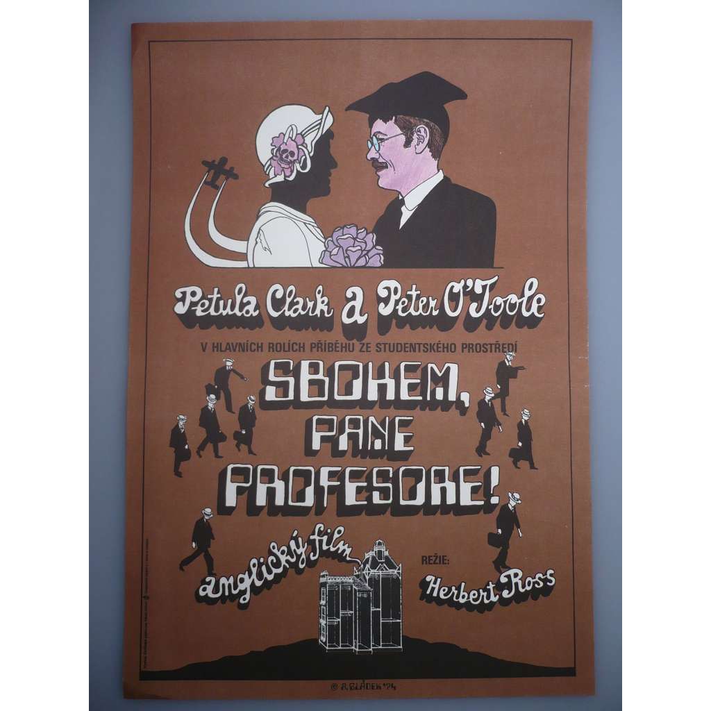 Sbohem, pane profesore! (filmový plakát, film USA 1969, režie Herbert Ross, Hrají: Peter O'Toole, Petula Clark, Michael Redgrave)