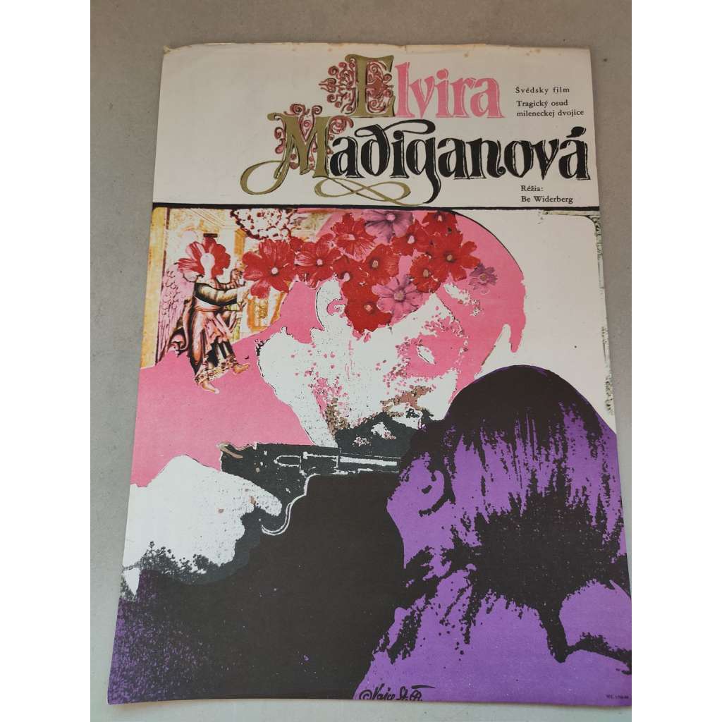 Elvíra Madiganová (filmový plakát, film Švédsko 1967, režie Bo Widerberg; Hrají: Pia Degermark, Thommy Berggren, Lennart Malmer)