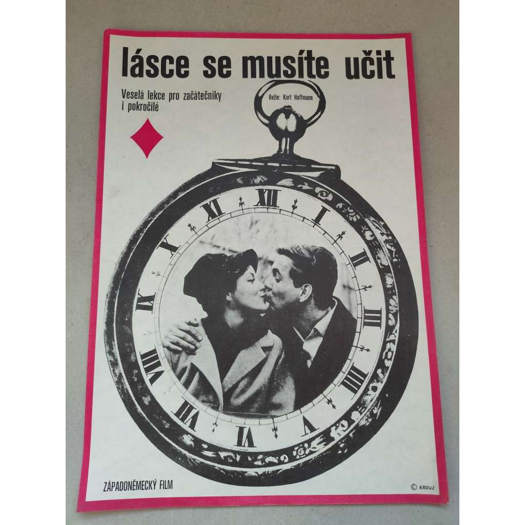 Lásce se musíte učit (filmový plakát, film SRN 1963, režie Kurt Hoffmann; Hrají: Martin Held, Barbara Rütting, Götz George, Fita Benkhoff)