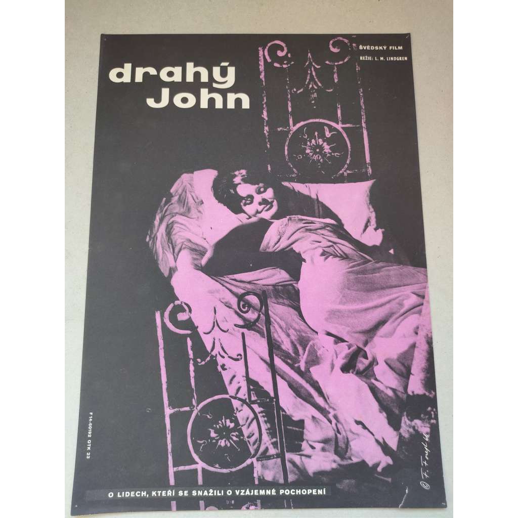 Drahý John (filmový plakát, film Švédsko 1964, režie Lars-Magnus Lindgren; Hrají: Jarl Kulle, Erik Hell, Emy Storm, Håkan Serner)