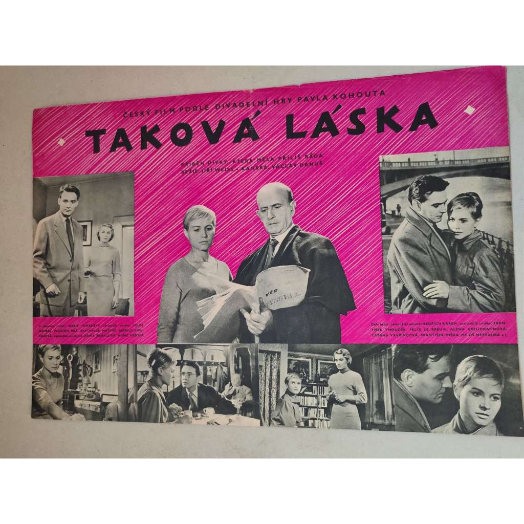 Taková láska (filmový plakát, film ČSSR 1959, režie Jiří Weiss; Hrají: Marie Tomášová, Vladimír Ráž, Svatopluk Matyáš)